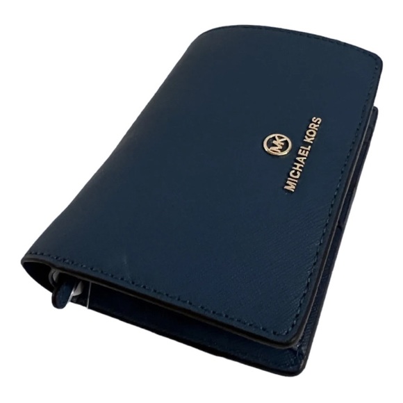 Michael Kors Jet Set Charm Medium Saffiano Leather Wallet (DK CHAMBRAY) - Picture 10 of 12